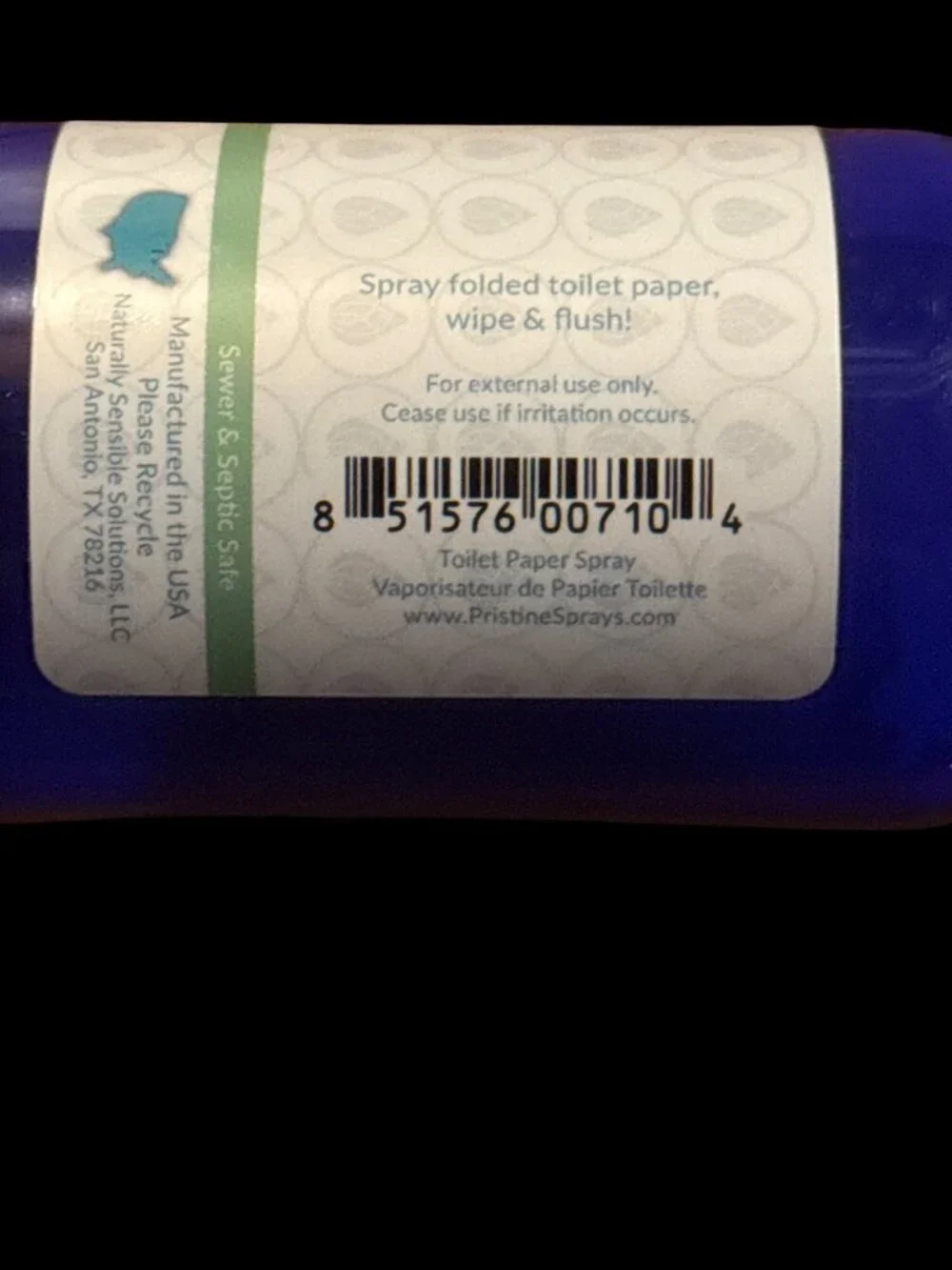 2 Pristine Toilet Paper Spray 4oz Original & Fragrance Free Wet Wipe Alternative